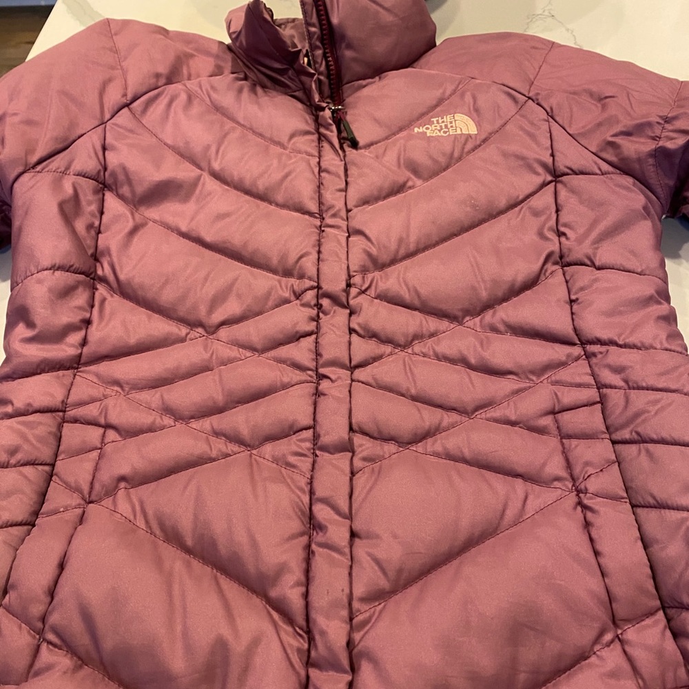 North Face mauve down jacket.